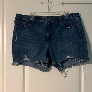 Old Navy Dark Blue Distressed Jean Shorts